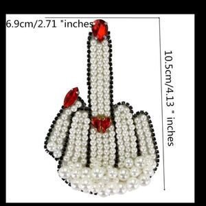 NWOT Pearl & Rhinestone Applique